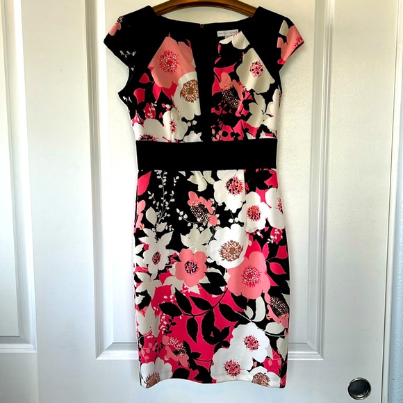 New York & Company Dresses & Skirts - New York and Company pink floral dress size 2 black ivory